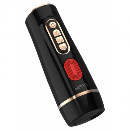 Leten Masturbator Electric 10 Viteze cu Mod Scurgere Negru