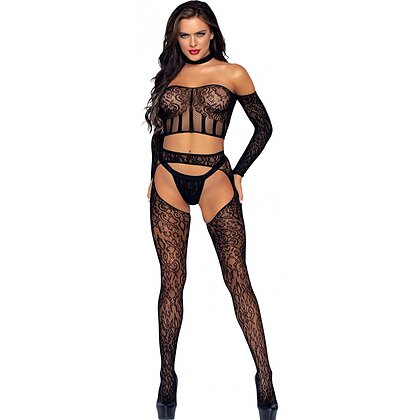 Catsuit Leg Avenue Claire Negru