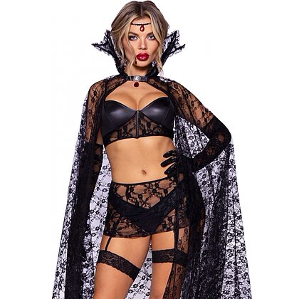 Costum Leg Avenue Seductive Vampire în Lace Negru