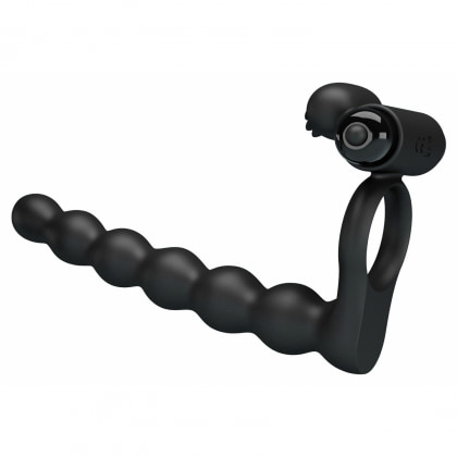 Inel Penis pentru Dublă Stimulare Hercules Negru