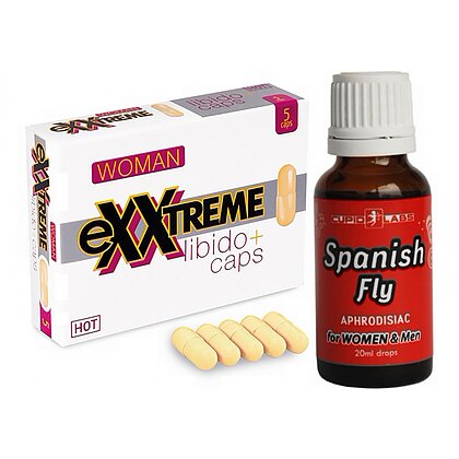 Pachet Capsule Femei eXXtreme Libido Afrodisiac 5buc + Picături Afrodisiace Spanish Fly 20ml