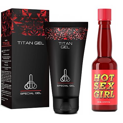 Pachet Cremă Mărirea Penisului Titan Gel Original 50ml + Afrodisiac Hot Sex Girl 20ml