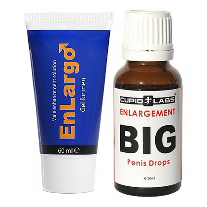 Pachet Picături Big Penis Drops 20ml + Cremă Mărirea Penisului Enlargo 100ml