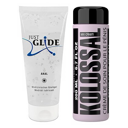 Pachet Cremă Mărire Penis Kolossal 200ml + Lubrifiant Just Glide Anal 200ml