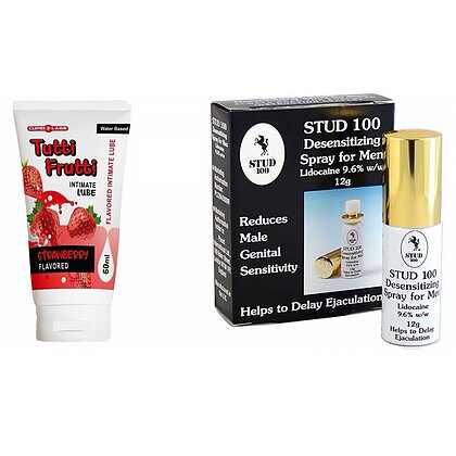 Pachet Spray Stud 100 Original + Lubrifiant Sex Oral Căpșuni 100ml