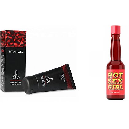 Pachet Cremă Mărirea Penisului Titan Gel Original 50ml + Afrodisiac Hot Sex Girl 20ml