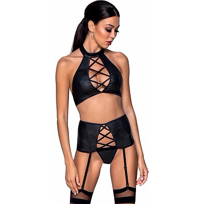 Set Din Piele Passion Nancy Negru