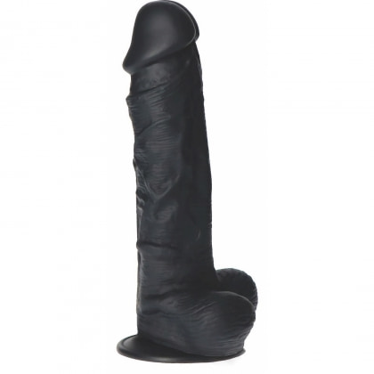 XXL 27,5 cm Dildo Realist Din Silicon Medical, Ventuză Puternică Negru