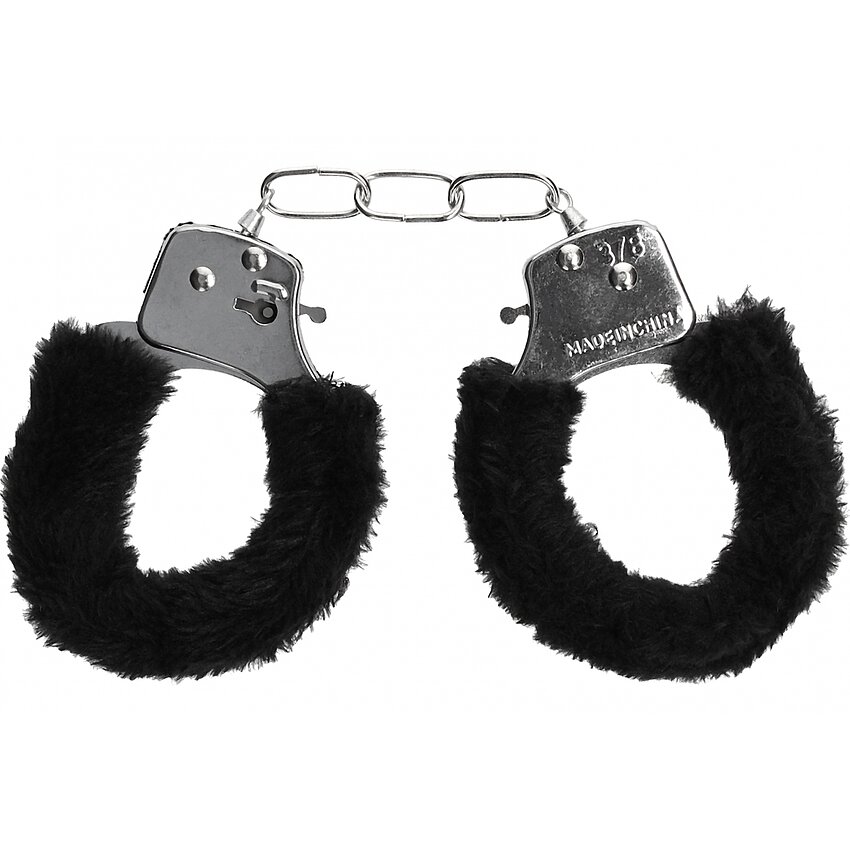 Pleasure Handcuffs Furry Negru