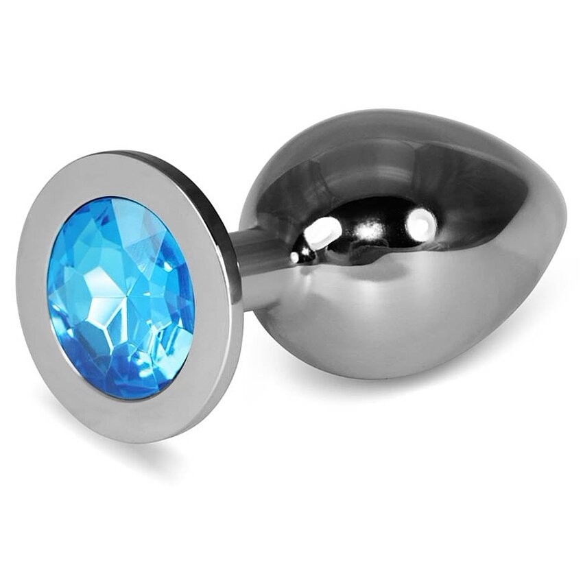 Rosebud Metalic L Lovetoy – Plug Anal cu Bijuterie Albastră