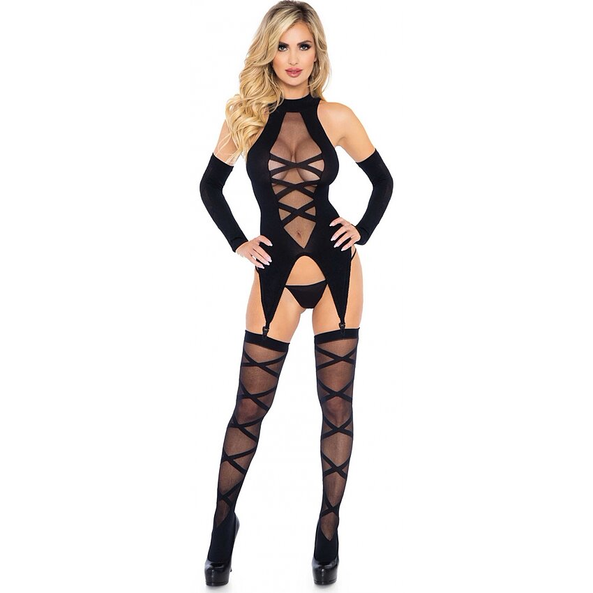 Catsuit Leg Avenue Camigarter Negru XS-L