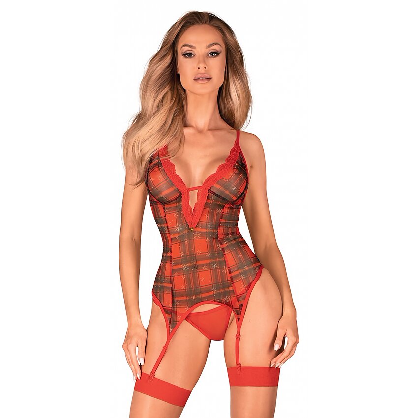 Corset Obsessive Jollymore Roșu XL-2XL