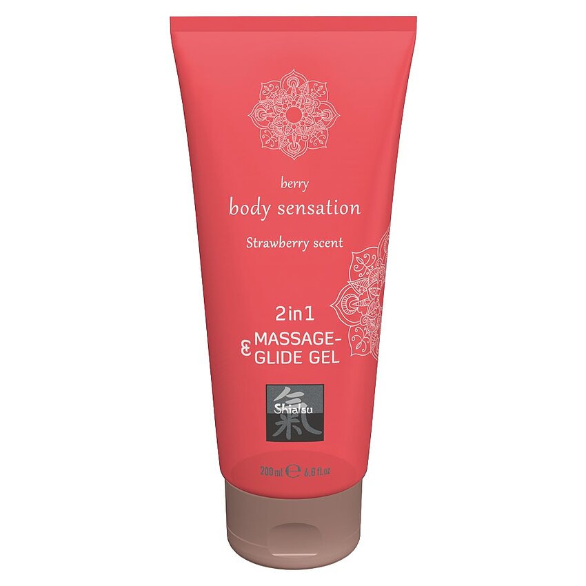 Lubrifiant Căpșuni Massage And Glide Gel 2 în 1 - 200ml