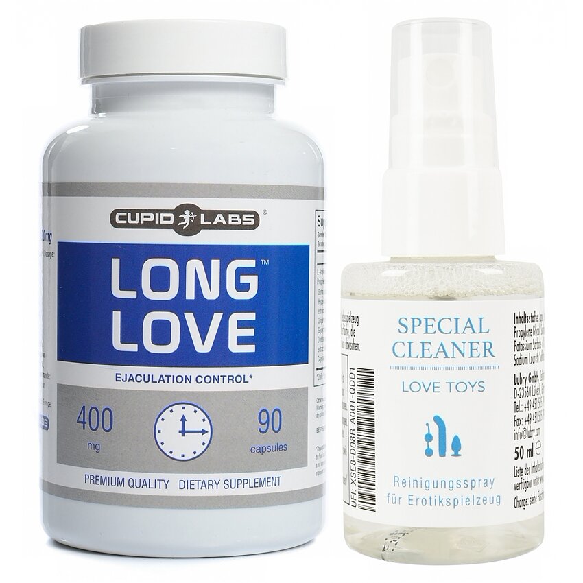 Pachet Pastile Ejaculare Precoce Long Love 90 capsule + Special Cleaner Love Toys 50ml