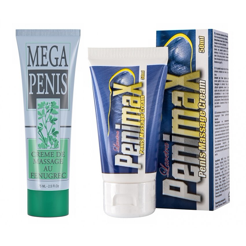 Pachet Cremă Mărire Mega Penis 75ml + Cremă Penis Enlargement Penimax 50ml