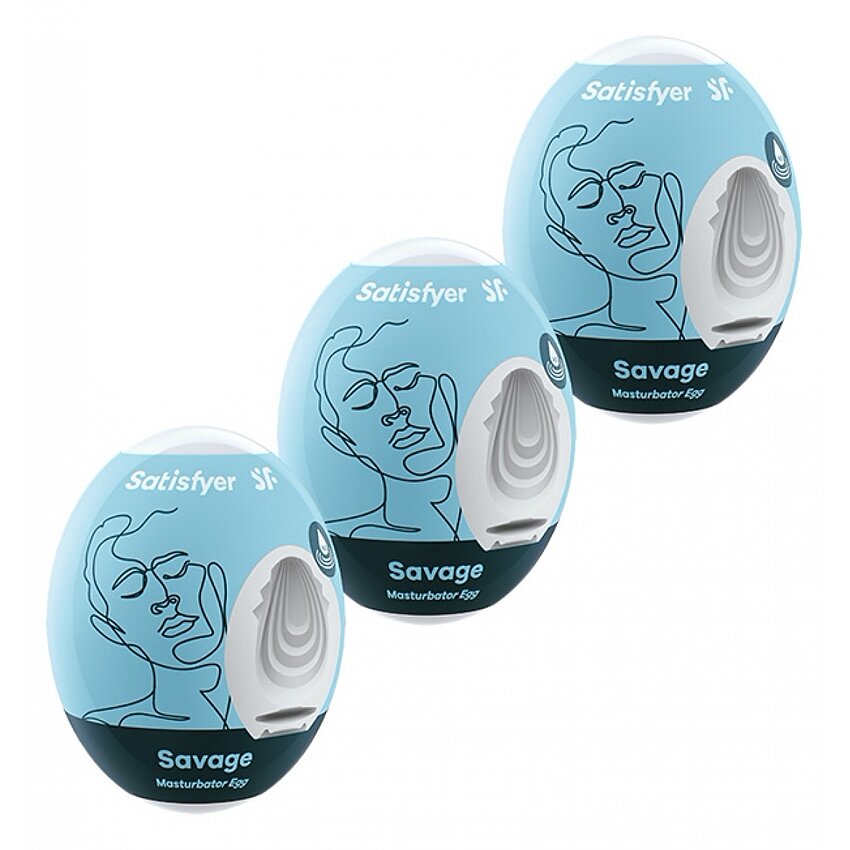 Satisfyer Masturbator Egg 3er Set Savage Albastru