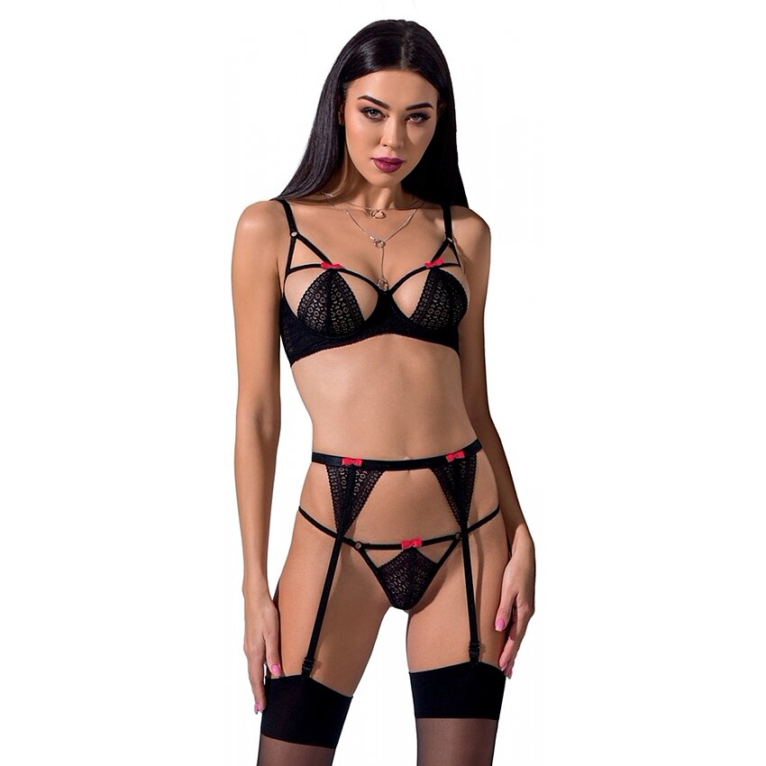 Set Passion Perdita Negru L-XL