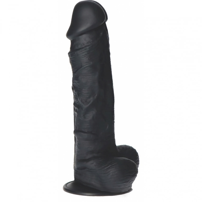 XXL 27,5 cm Dildo Realist Din Silicon Medical, Ventuză Puternică Negru